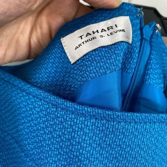 Tahari By Asl New Tropic Blue Women's Size 18 Knit Straight Pencil Skirt - Picture 3 of 4